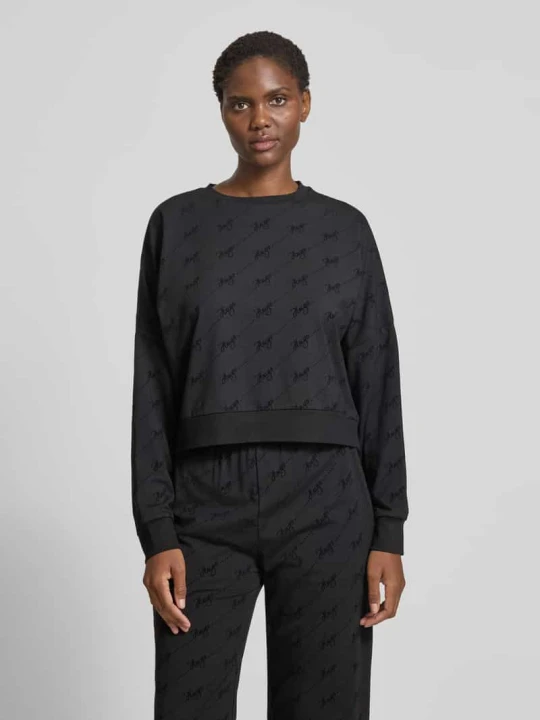 Zdjęcie produktu Bluza o kroju oversized z mieszanki bawełny model ‘LOKKY’ Hugo Czarny