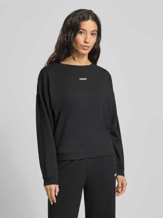 Zdjęcie produktu Bluza o kroju oversized z mieszanki modalu model ‘CASUAL_SWEATSHIRT’ Hugo Czarny