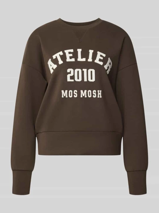Zdjęcie produktu Bluza o kroju oversized z mieszanki wiskozy model 'Nima' MOS MOSH Ciemnobrązowy