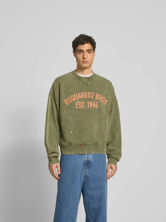 Zdjęcie produktu Bluza o kroju oversized z nadrukiem z logo Dsquared2 Oliwkowy