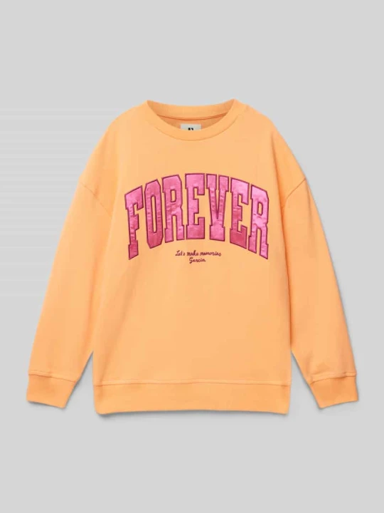 Zdjęcie produktu Bluza o kroju oversized z nadrukiem z logo Garcia Morelowy