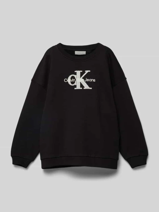 Zdjęcie produktu Bluza o kroju oversized z nadrukiem z logo model ‘TEDDY’ Calvin Klein Jeans Czarny