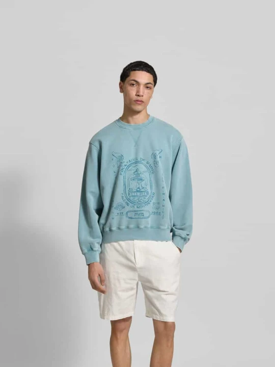 Zdjęcie produktu Bluza o kroju oversized z nadrukiem z napisem Maison Kitsuné Petrol