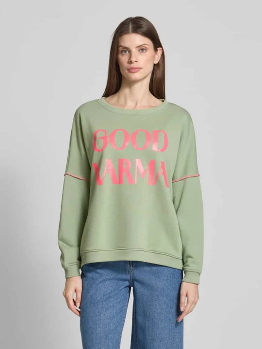 Zdjęcie produktu Bluza o kroju oversized z nadrukiem z napisem Miss Goodlife Jasnozielony