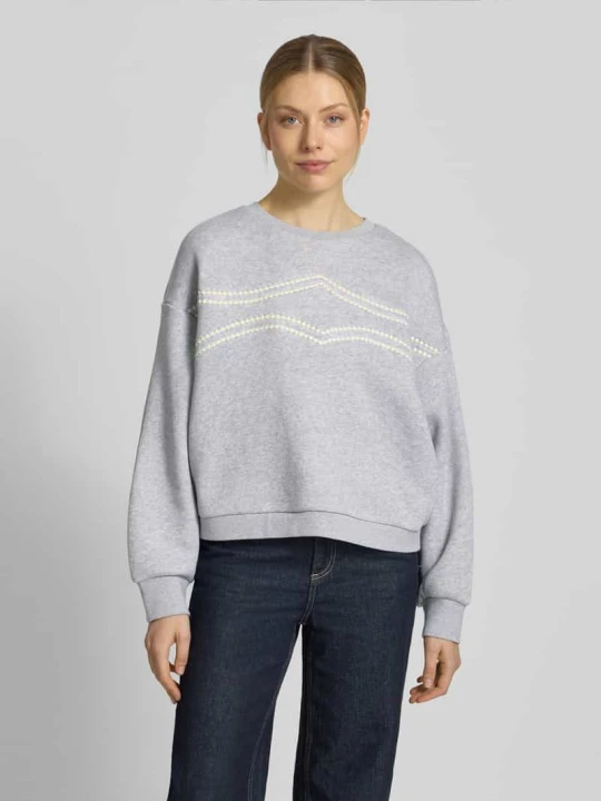 Zdjęcie produktu Bluza o kroju oversized z okrągłym dekoltem LANIUS Jasnoszary