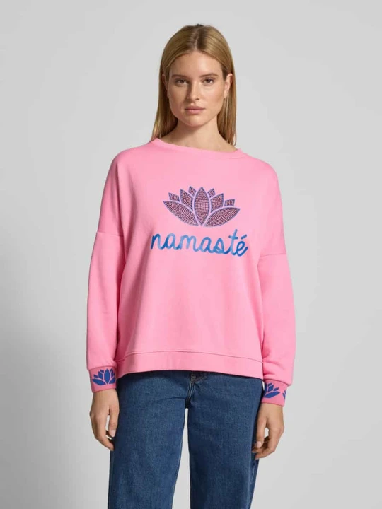 Zdjęcie produktu Bluza o kroju oversized z prążkowanymi wykończeniami Miss Goodlife Różowy