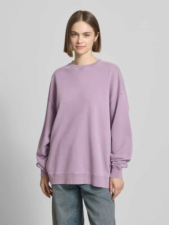 Zdjęcie produktu Bluza o kroju oversized z wyhaftowanym logo model „Farmers Market” Oh April Oberżynowy