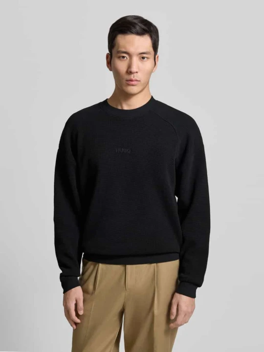 Zdjęcie produktu Bluza o kroju regular fit z czystej bawełny model „DAFFLYN” Hugo Czarny