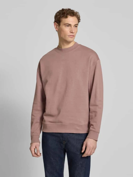 Zdjęcie produktu Bluza o kroju regular fit z czystej bawełny model 'DAPOCREW' Hugo Wiśniowy