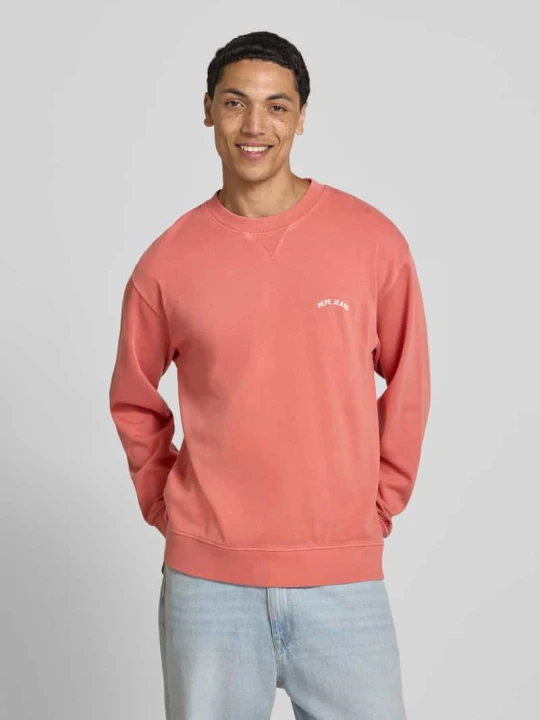 Zdjęcie produktu Bluza o kroju regular fit z czystej bawełny model 'JOHN CREW' Pepe Jeans Czerwony