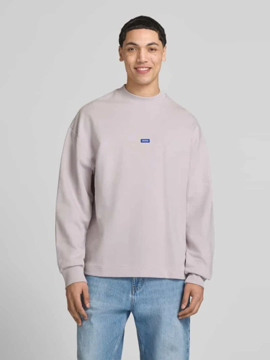 Zdjęcie produktu Bluza o kroju regular fit z czystej bawełny model 'Nedro' Hugo Jasnofioletowy