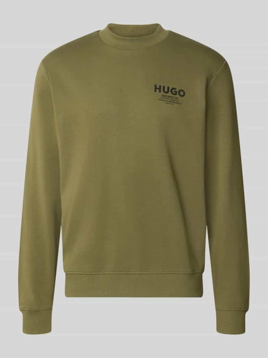 Zdjęcie produktu Bluza o kroju regular fit z czystej bawełny model 'Nespon' Hugo Oliwkowy