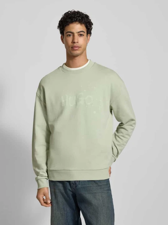 Zdjęcie produktu Bluza o kroju regular fit z czystej bawełny Model 'NIEROFIX_CREW' Hugo Miętowy