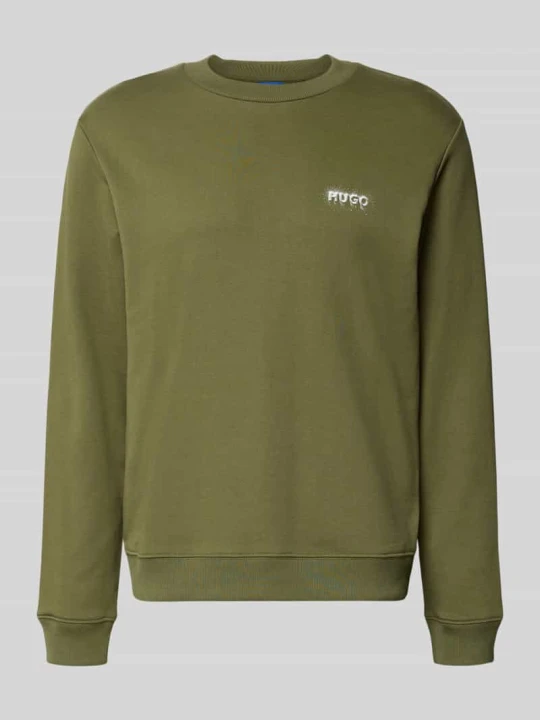 Zdjęcie produktu Bluza o kroju regular fit z czystej bawełny model 'Nodacrew' Hugo Oliwkowy