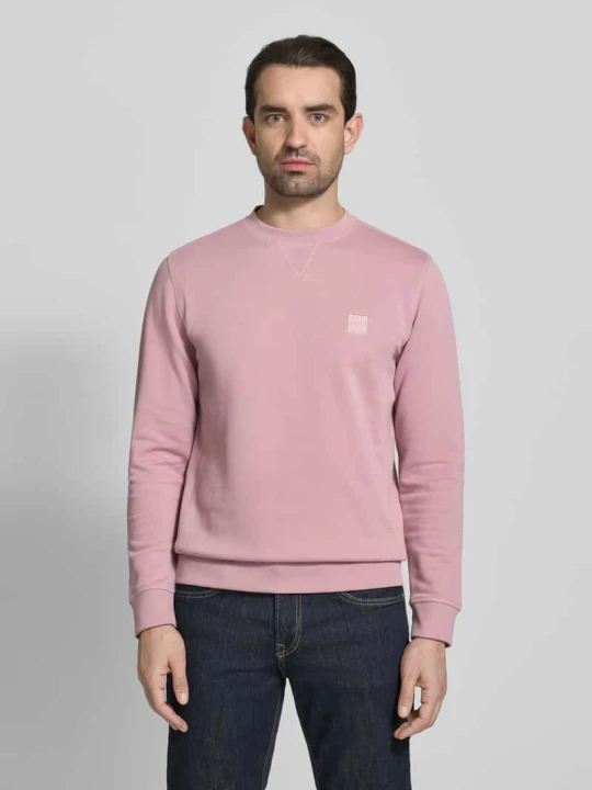 Zdjęcie produktu Bluza o kroju regular fit z czystej bawełny model "WESTART" Boss Różowy