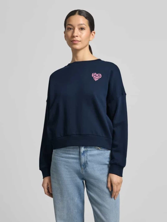Zdjęcie produktu Bluza o kroju regular fit z czystej bawełny Tom Tailor Granatowy