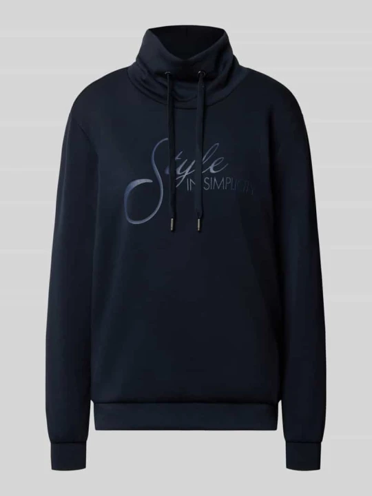 Zdjęcie produktu bluza o kroju regular fit z czystej mieszanki modalu model 'BANU' Soyaconcept Granatowy