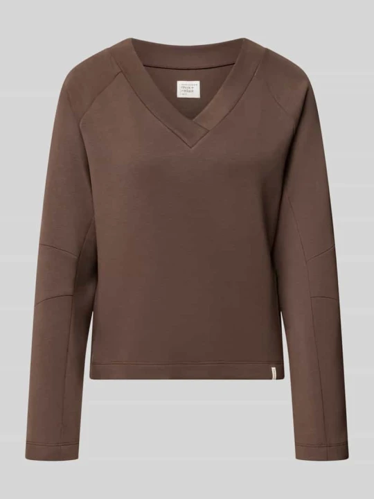 Zdjęcie produktu bluza o kroju regular fit z dekoltem w serek Schiesser Ciemnobrązowy