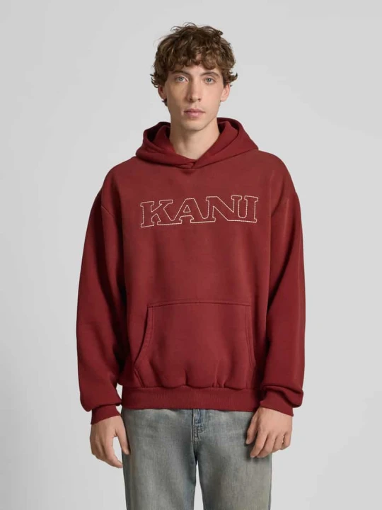 Zdjęcie produktu Bluza o kroju regular fit z kapturem i wyhaftowanym logo model ‘Retro’ Karl Kani Czerwony