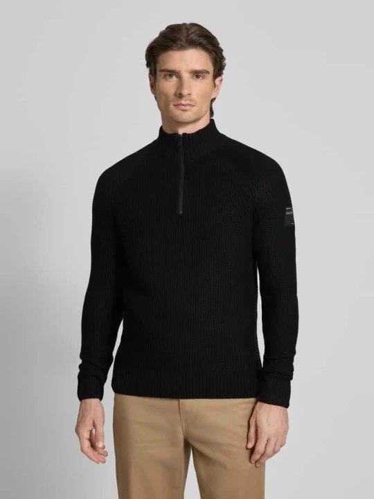 Zdjęcie produktu Bluza o kroju regular fit z kołnierzem i raglanowymi rękawami Tom Tailor Czarny