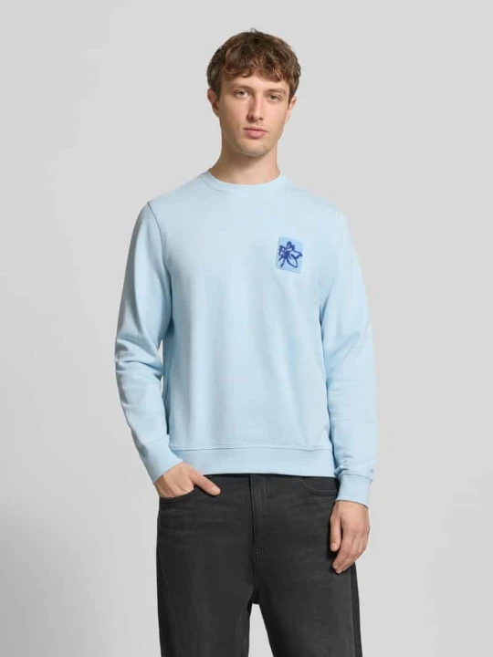 Zdjęcie produktu Bluza o kroju regular fit z kwiatową aplikacją model „Felica” Blend Jasnoniebieski