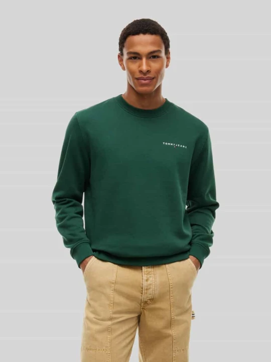 Zdjęcie produktu Bluza o kroju regular fit z małym napisem z logo Tommy Jeans Ciemnozielony