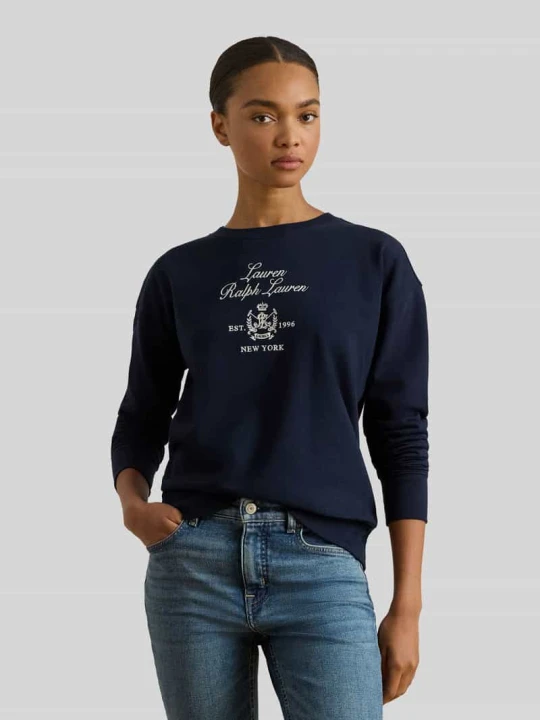 Zdjęcie produktu Bluza dresowa o regularnym kroju z mieszanki bawełny Lauren Ralph Lauren Granatowy