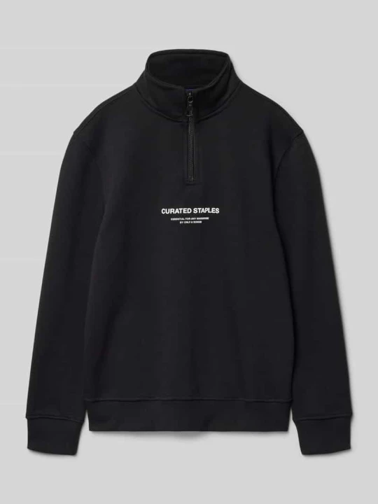 Zdjęcie produktu Bluza o kroju regular fit z mieszanki bawełny model ‘CURATED’ Only & Sons Czarny