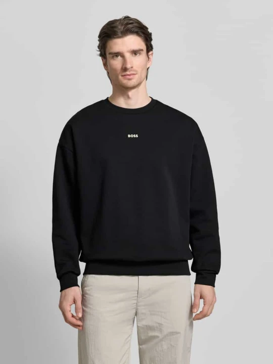Zdjęcie produktu Bluza o kroju regular fit z mieszanki bawełny model „STENSON” Boss Czarny