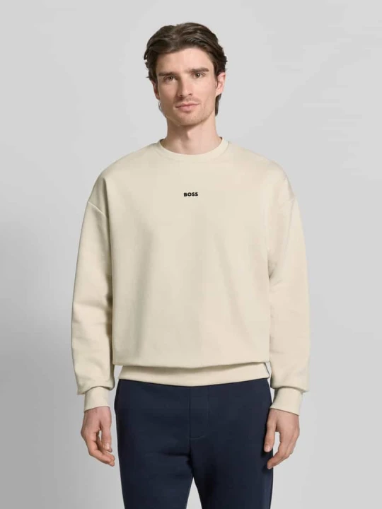 Zdjęcie produktu Bluza o kroju regular fit z mieszanki bawełny model „STENSON” Boss Piaskowy
