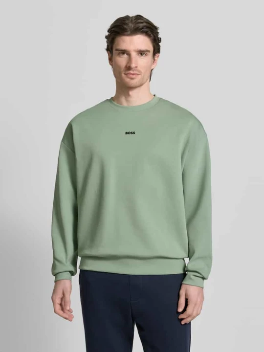 Zdjęcie produktu Bluza o kroju regular fit z mieszanki bawełny model „STENSON” Boss Limonkowy