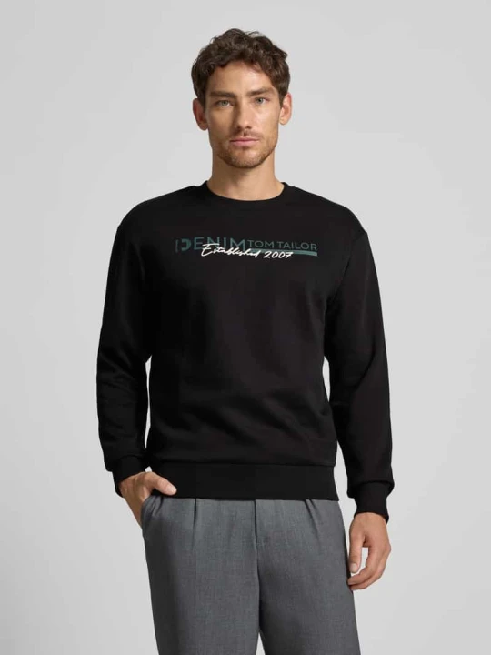 Zdjęcie produktu Bluza o kroju regular fit z mieszanki bawełny Tom Tailor Czarny