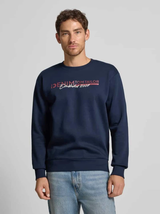Zdjęcie produktu Bluza o kroju regular fit z mieszanki bawełny Tom Tailor Granatowy