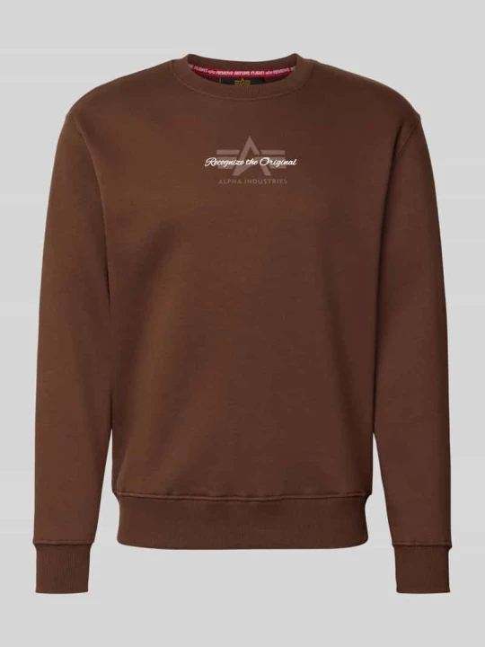 Zdjęcie produktu Bluza o kroju regular fit z mieszanki bawełny z detalem z logo Alpha Industries Jasnobrązowy