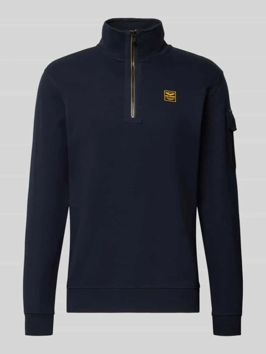 Zdjęcie produktu Bluza o kroju regular fit z mieszanki bawełny z kołnierzem zapinanym PME Legend Granatowy