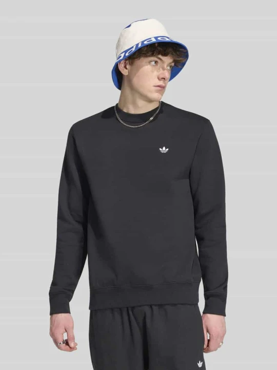 Zdjęcie produktu Bluza o kroju regular fit z mieszanki bawełny z wyhaftowanym logo adidas Originals Czarny