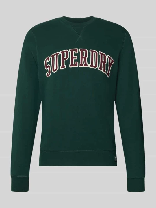 Zdjęcie produktu Bluza o kroju regular fit z mieszanki bawełny z wyhaftowanym logo Superdry Ciemnozielony
