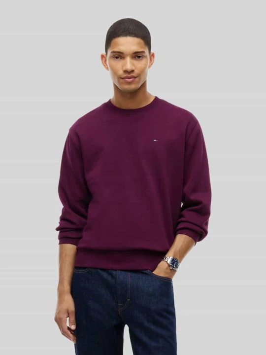 Zdjęcie produktu Bluza o kroju regular fit z mieszanki bawełny z wyhaftowanym logo Tommy Jeans Bordowy