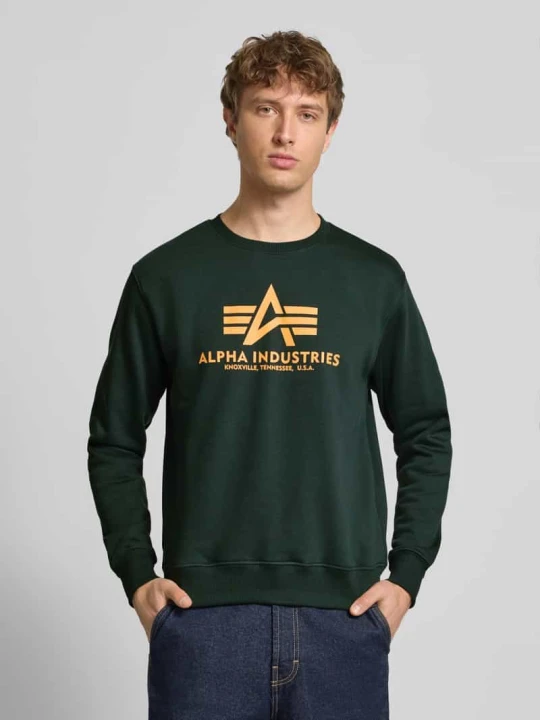 Zdjęcie produktu Bluza o kroju regular fit z nadrukiem z logo Alpha Industries Petrol