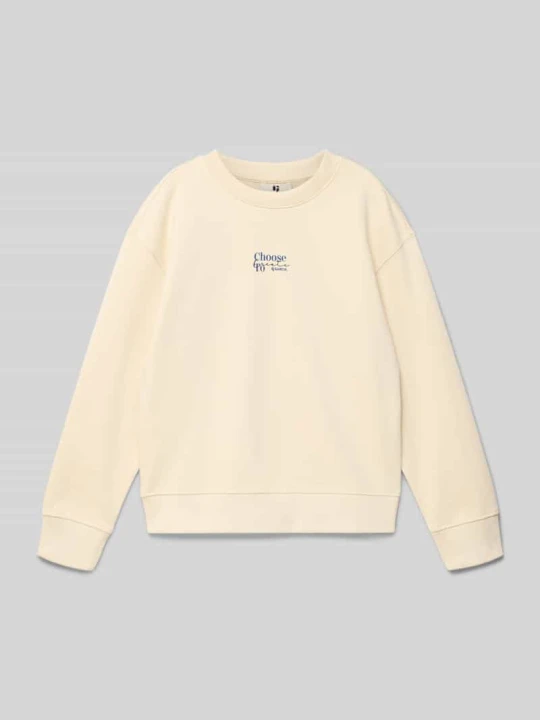 Zdjęcie produktu Bluza o kroju regular fit z nadrukiem z logo Garcia Écru