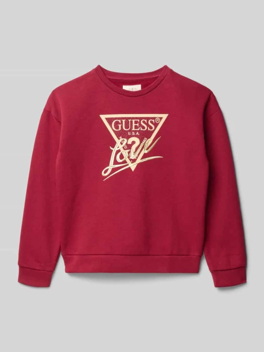 Zdjęcie produktu Bluza o kroju regular fit z nadrukiem z logo model ‘Active’ Guess Ciemnoczerwony