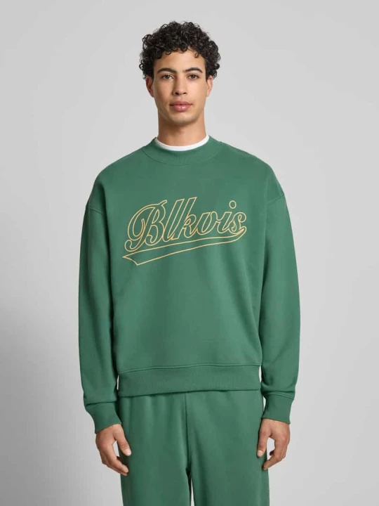 Zdjęcie produktu Bluza o kroju regular fit z nadrukiem z logo model ‘Source’ BLKVIS Ciemnozielony