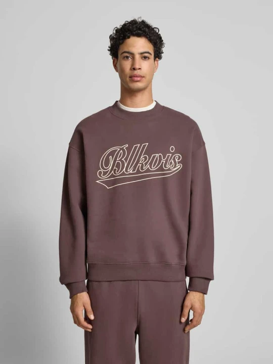 Zdjęcie produktu Bluza o kroju regular fit z nadrukiem z logo model ‘Source’ BLKVIS Śliwkowy
