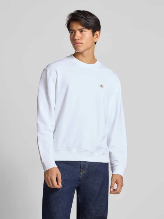 Zdjęcie produktu Bluza o kroju regular fit z naszywką z logo model ‘Terry’ Calvin Klein Jeans Biały