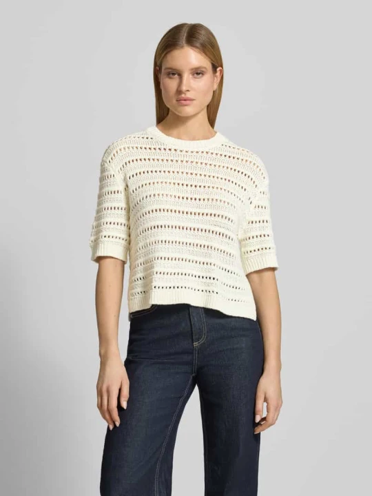 Zdjęcie produktu Bluza o kroju regular fit z perforowaniem model 'Mina' Opus Złamany biały