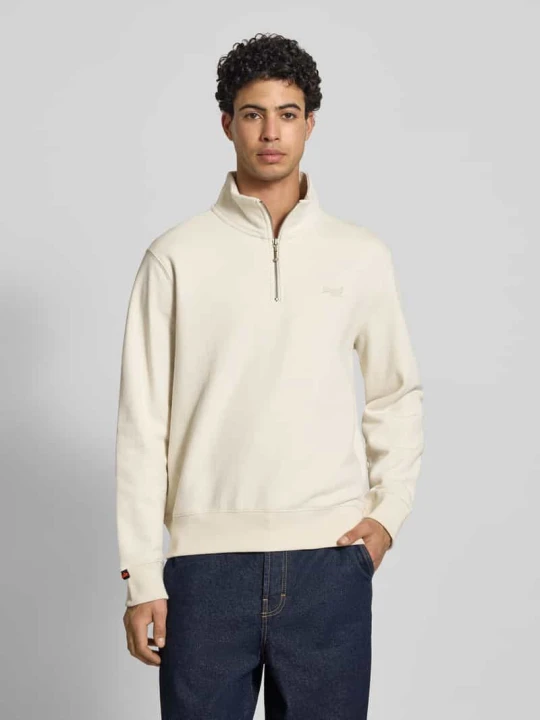Zdjęcie produktu Bluza dresowa z logo w kroju regular fit z przeszywanym haftem logo Superdry Jasnoszary