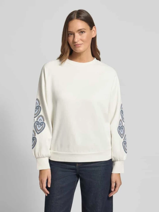 Zdjęcie produktu Bluza o kroju regular fit z wyhaftowanym motywem Zero Écru