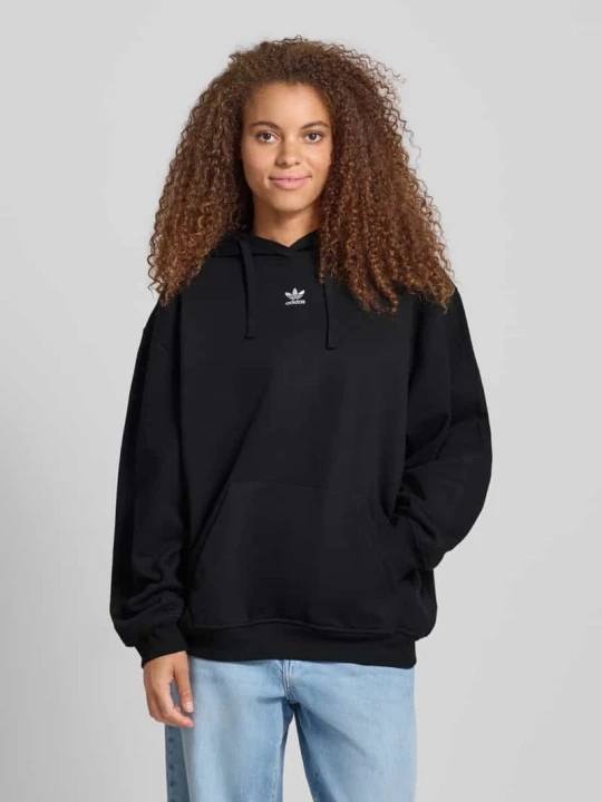 Zdjęcie produktu Bluza o kroju relaxed fit z kapturem, wyhaftowanym logo i kieszenią kangurką adidas Originals Czarny