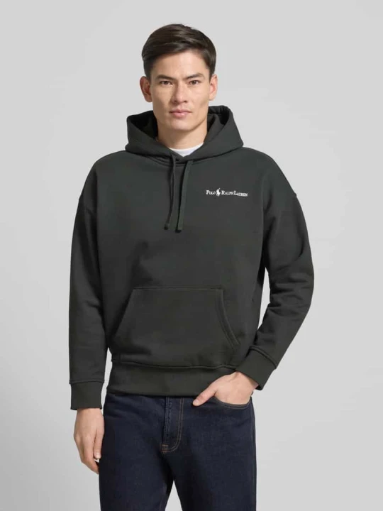 Zdjęcie produktu Bluza z kapturem o kroju relaxed fit z wyhaftowanym logo i kieszenią kangurka Polo Ralph Lauren Średnioszary