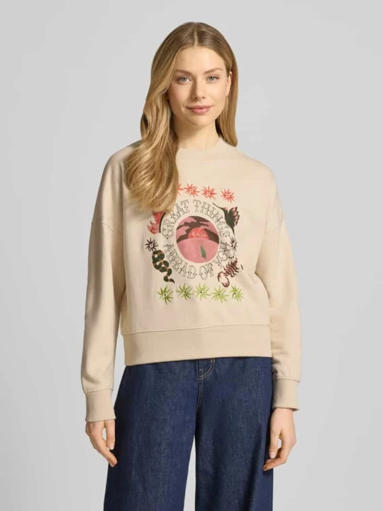 Zdjęcie produktu Bluza o kroju relaxed fit z kwiatowym haftem Scotch & Soda Écru